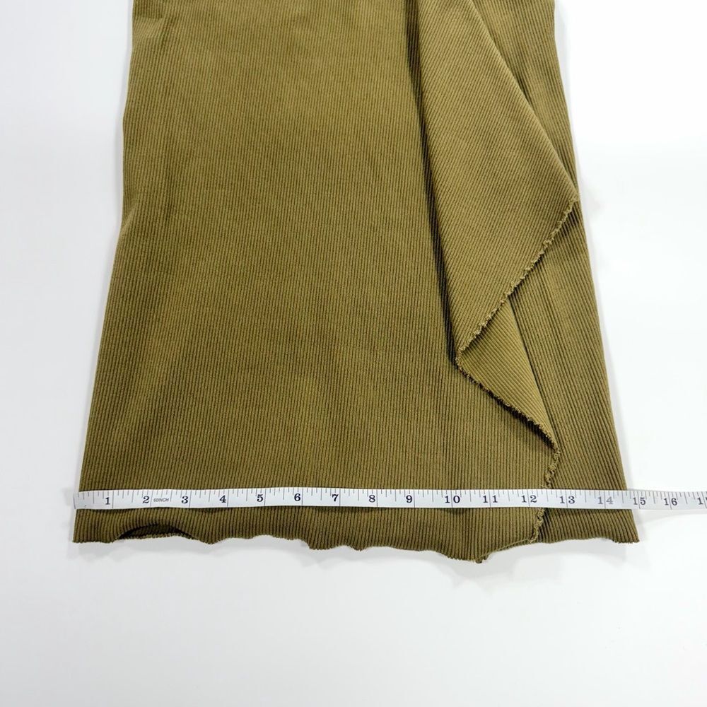 Zara Olive Green Asymmetrical Midi Skirt - Picture 4 of 7